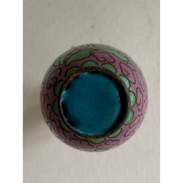 Violet Antique Chinese Cloisonné Miniature Vase For Sale - Image 8 of 9