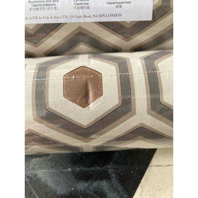 5 Rolls of Cole & Son Hicks’ Hexagon Wallpaper - Geometric Taupe, Gray & Bronze Pattern 95/3017 For Sale - Image 11 of 12