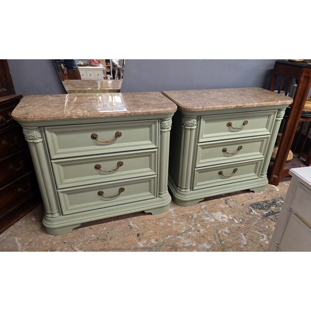 Contemporary Vintage Bedside Chests by Stanley a Pair For Sale - Image 3 of 12
