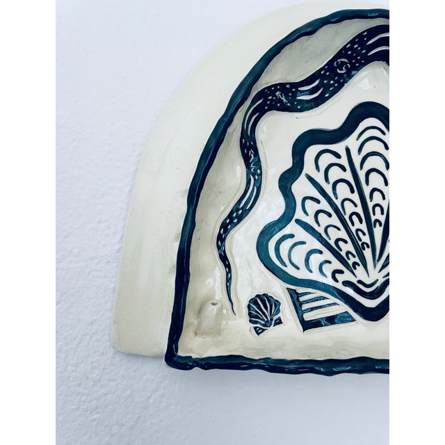 Serpent and Shell Altar Clamshell/ Shell Wall Hanging Ceramic Sea Witch Altar For Sale In West Palm - Image 6 of 8