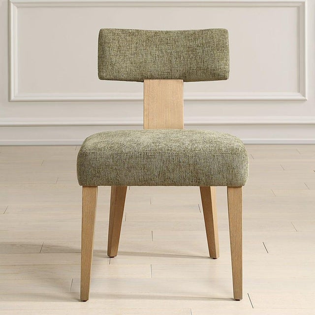 Wood Pair Dining Chairs in Moss For Sale - Image 7 of 7