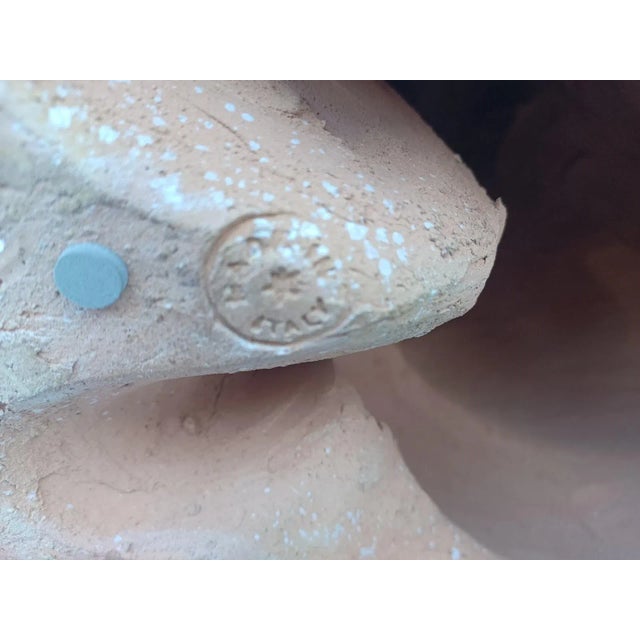 Italian Vintage Italian Terracotta Glazed Lion For Sale - Image 3 of 4