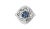 This breathtaking 14K White Gold Sapphire and Diamond Ring is a perfect blend of vibrant color and sparkling elegance....