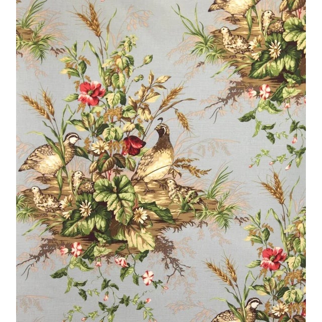 Sample - The House of Scalamandré Edwin'S Covey Linen Print Fabric, Multi on London Blue For Sale