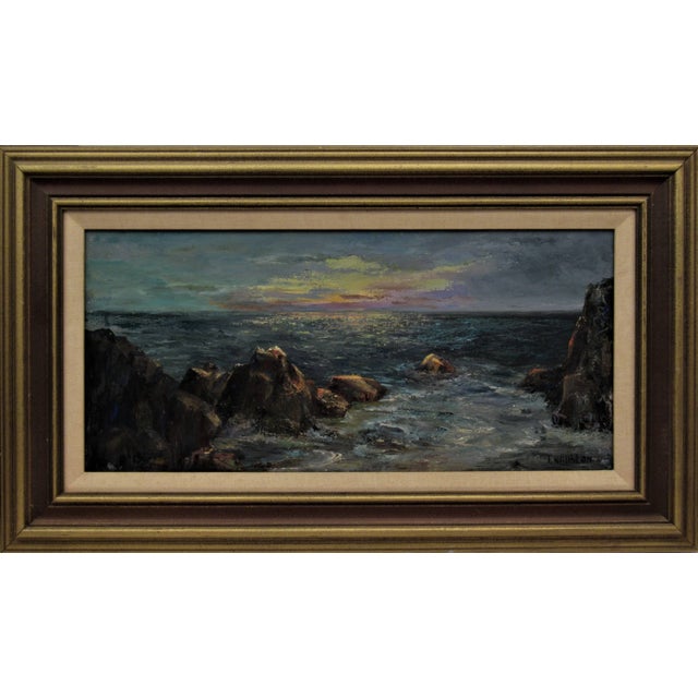 Paint Irina Belotelkin Roublon, Seascape at Dawn, Circa 1965 For Sale - Image 7 of 7