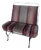Vintage Industrial Bench with Racing Stripe Upholstery For Sale