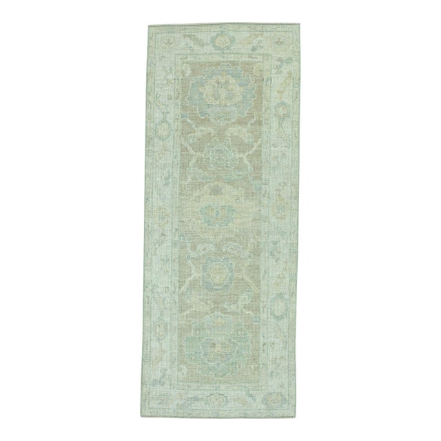 Turkish Oushak Rug 2'5" x 6'3" #19489 For Sale