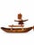 Mid 20th Century Mid 20th Century Set of Four Wooden Boat Models With Sails, Covered Boat and Hawaiian Outrigger For Sale - Image 5 of 9