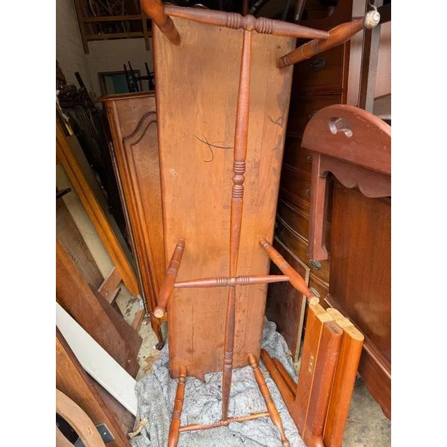 Farmhouse Antique Early American Primitive Style Solid Wood Rock Maple Bench For Sale - Image 3 of 18