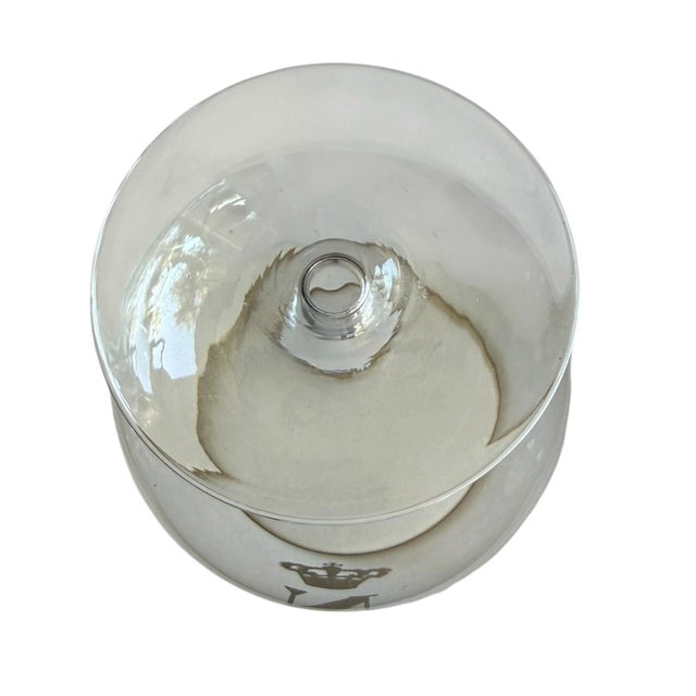 Glass Vintage French Empire Napoleon “N” in the Style of Baccarat Gilt Brandy Snifters, Set of 7 For Sale - Image 7 of 8