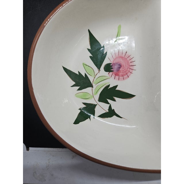Mid-Century Modern Vintage Stangl Pottery Divided Serving Bowl in the Thistle Pattern For Sale - Image 3 of 5