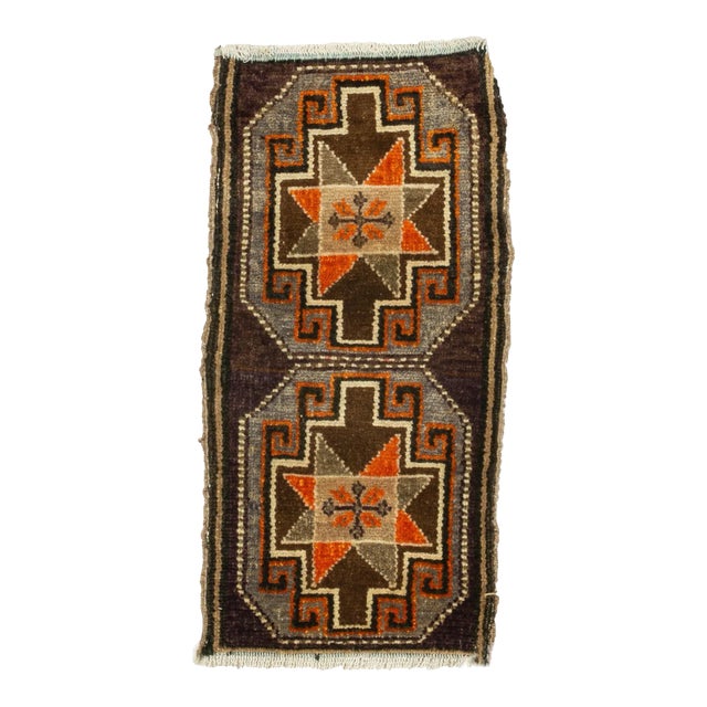 Vintage Mid Century Hand-Knotted Rug For Sale
