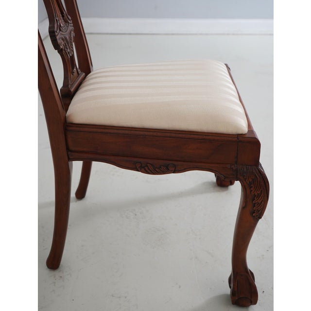 Brown Carved Mahogany Chippendale Style Chair W. Claw Feet For Sale - Image 8 of 18