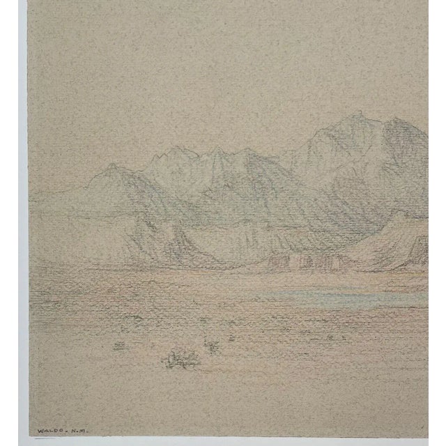 Drawing/Sketching Materials Original 1924 George Elbert Burr 'waldo New Mexico' Colored Pencil Drawing For Sale - Image 7 of 12