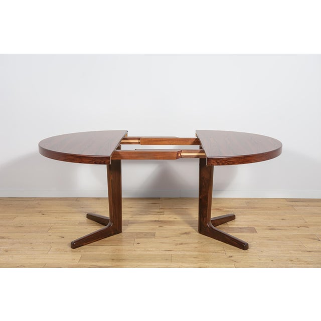 Mid-Century Round Rosewood Extendable Dining Table, Denmark, 1960s For Sale - Image 4 of 18