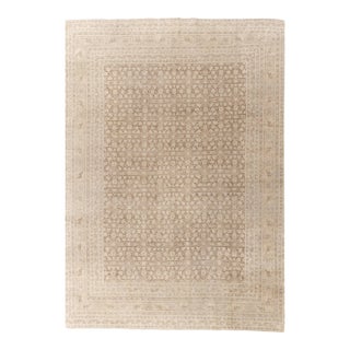 Antique Circa 1910 Tabriz Hand Knotted Wool Rug, Taupe, 11ft X 14ft 10in For Sale