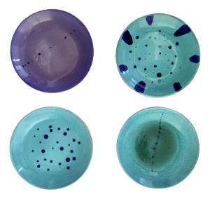 Turquoise Earthenware Vide-Poche by Albisola, 1950s, Set of 4