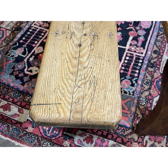Light Yellow Fir Farmhouse Benches, Set of 2 For Sale - Image 8 of 10