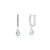 Metal 1.19Ct Natural Aquamarine & Diamond Huggie Drop Earrings in 14k White Gold- 2 Pieces For Sale - Image 7 of 13