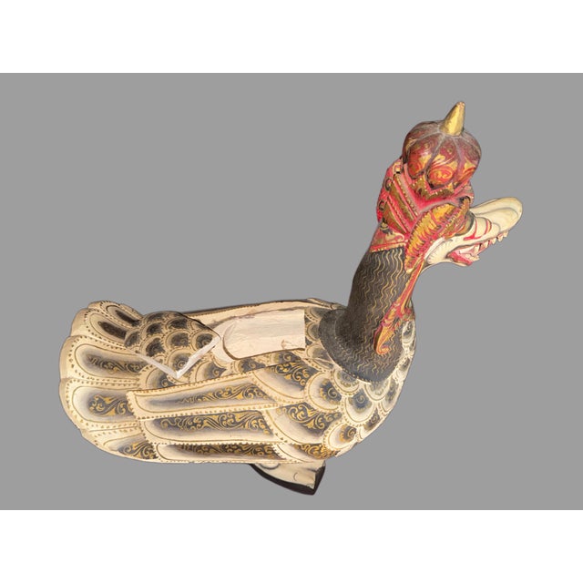 Early 20th Century Ornate Balinese Indonesian Garuda Winged Dragon Duck Sculptures With Storage Compartments - Set of Two For Sale - Image 10 of 10