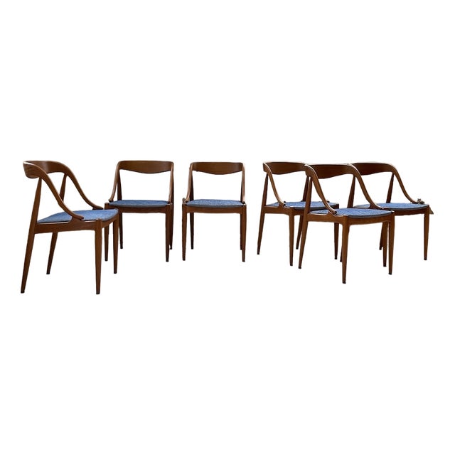 Samcom Dining Chairs by Johannes Andersen for Udulm, 1960s, Set of 6 For Sale