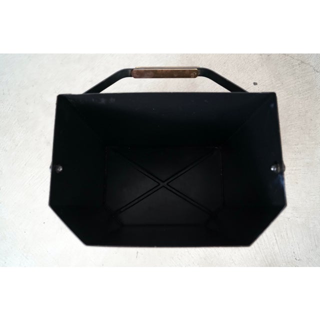 1970’s Hollywood Regency Firewood Metal Bucket Holder For Sale - Image 9 of 12