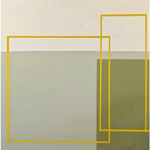 Green Delft Abstract on Canvas For Sale