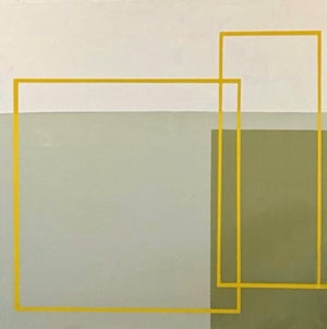Green Delft Abstract on Canvas