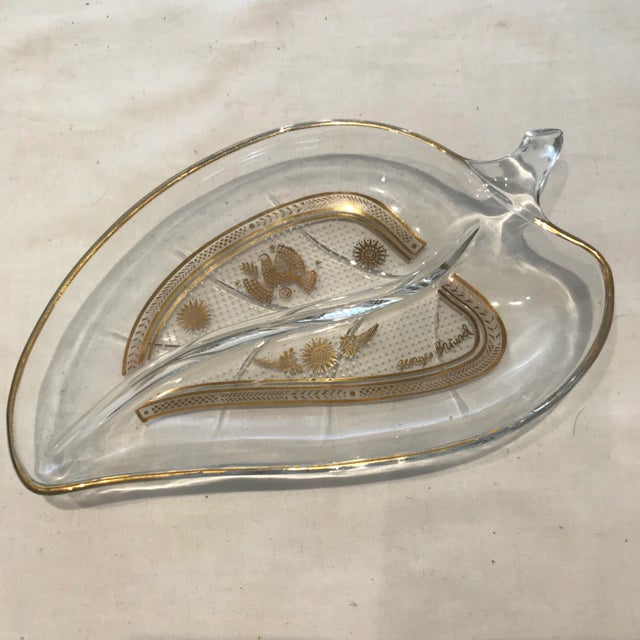 Georges Briard Glass Leaf Divided Dish For Sale In Phoenix - Image 6 of 6
