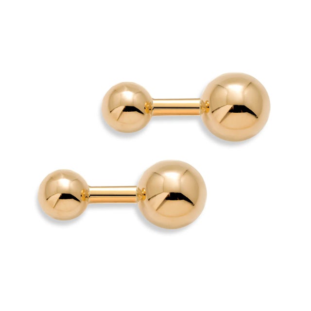 Tiffany and Co. Tiffany and Co Vintage Solid 14 Karat Yellow Gold Ball Cufflinks - 2 Pieces For Sale - Image 4 of 6