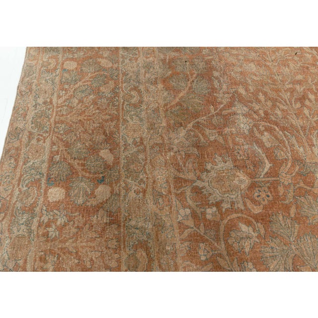 Fine 1920s Indian Brown Handmade Wool Rug For Sale - Image 10 of 11