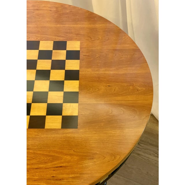 Hollywood Regency Ebony Game, Card Table, Louis XVI Style, Bronze Mounted For Sale - Image 10 of 13