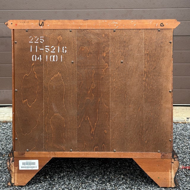 2000s Ethan Allen Georgian Court Chippendale Solid Cherry Nightstand Cabinet With Drawer (11-5216) For Sale - Image 9 of 12