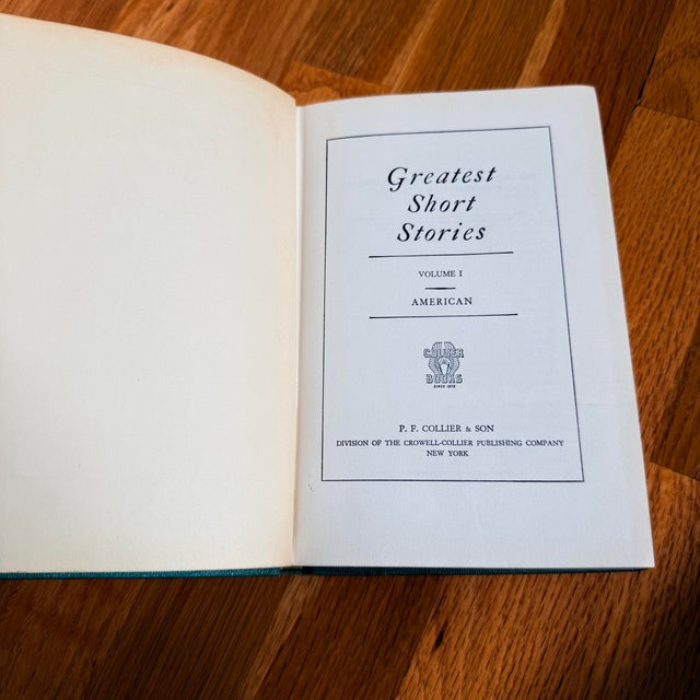 1950s Vintage Collier Greatest Short Stories Book Set, Decorative Emerald Green Literary Collection, Midcentury Library Styling - Set of 5 For Sale - Image 5 of 11