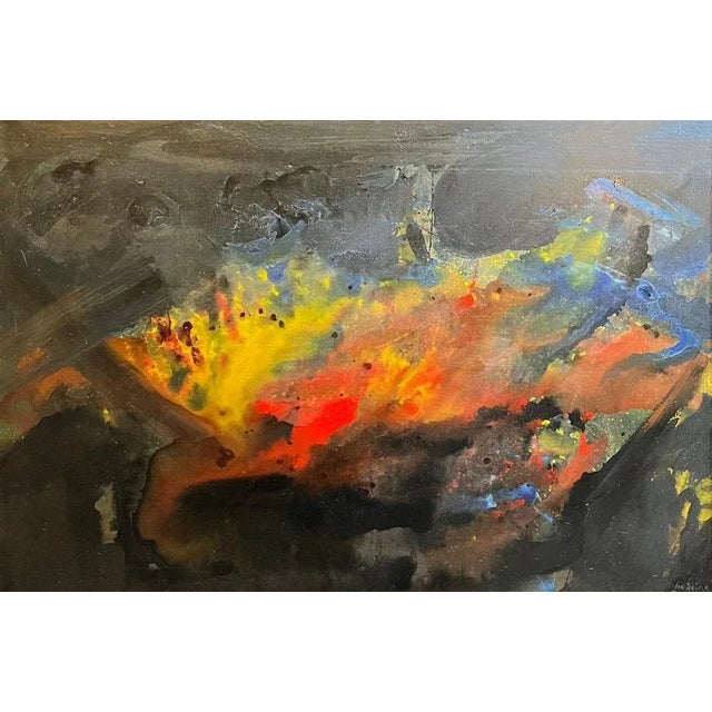 Jos De Cock, Night's Glimmer, Oil on Canvas, 1963 For Sale - Image 15 of 15
