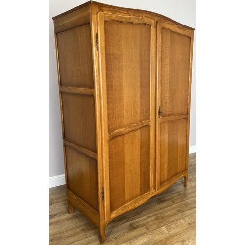 Vintage French Louis Oak 2-Door Bedroom Armoire For Sale - Image 9 of 11