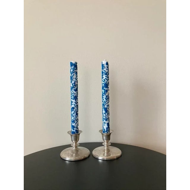 Early 20th Century American Sterling Silver Candle Holders by M Fred Hirsch Co- a Pair For Sale - Image 12 of 12