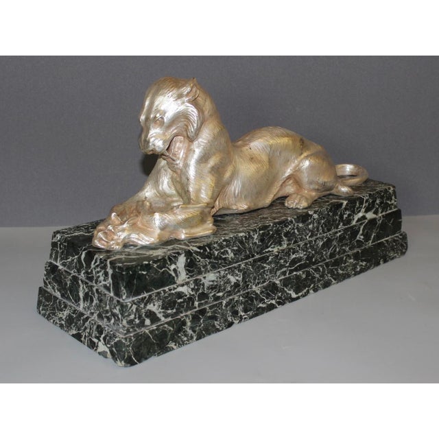 Silver-Plated Bronze Lioness, 1930s For Sale - Image 16 of 16