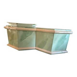 1980 Mint Green Goat Skin Pattern Credenza For Sale