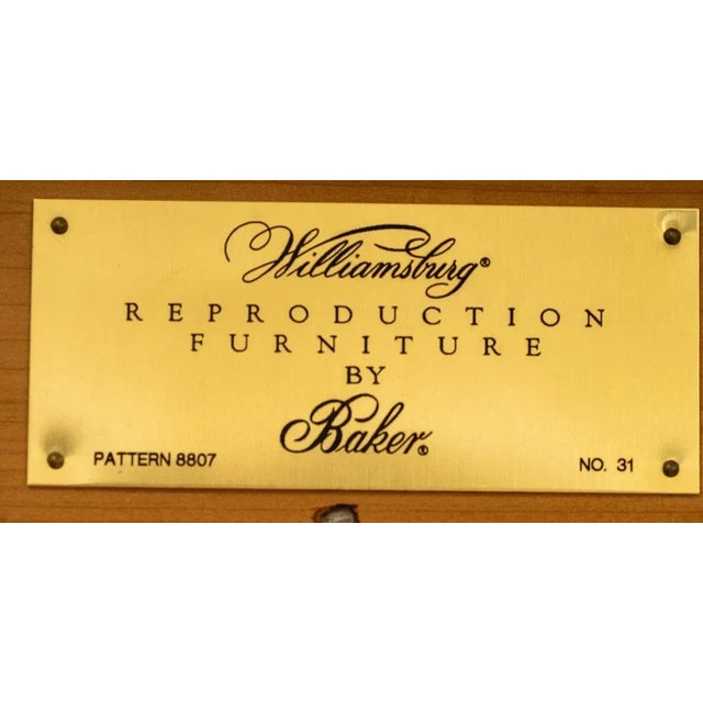 Late 20th Century Baker Colonial Williamsburg Collection Chippendale Mahogany Highboy "Rare" For Sale - Image 10 of 10