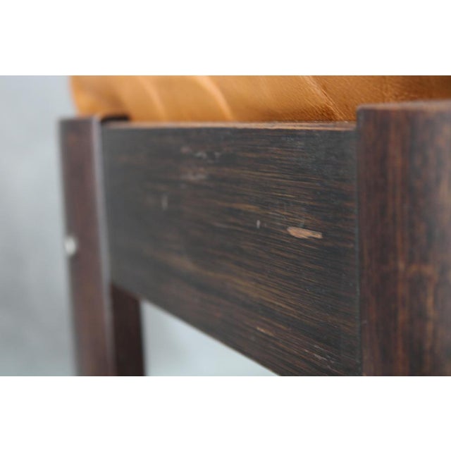 Brown Brown Leather Oak Stool, Denmark, 1960s For Sale - Image 8 of 12