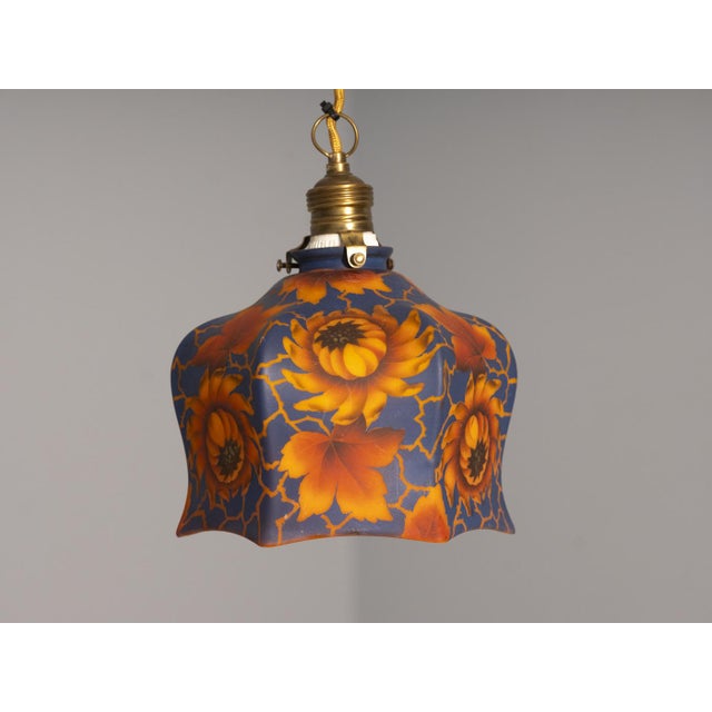 Pendant with Glass Lampshade, 1920s For Sale - Image 9 of 13