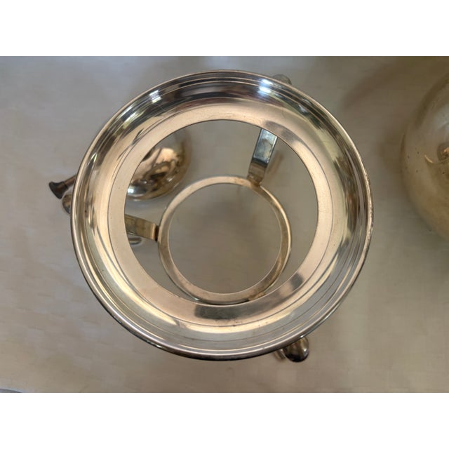 1950s Mid Century Modern Silver Plate Fondue Pot Warmer For Sale - Image 10 of 11