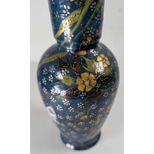19th Century French Art Pottery Hand Painted Vase in Aesthetic Japonisme Style For Sale In New York - Image 6 of 10
