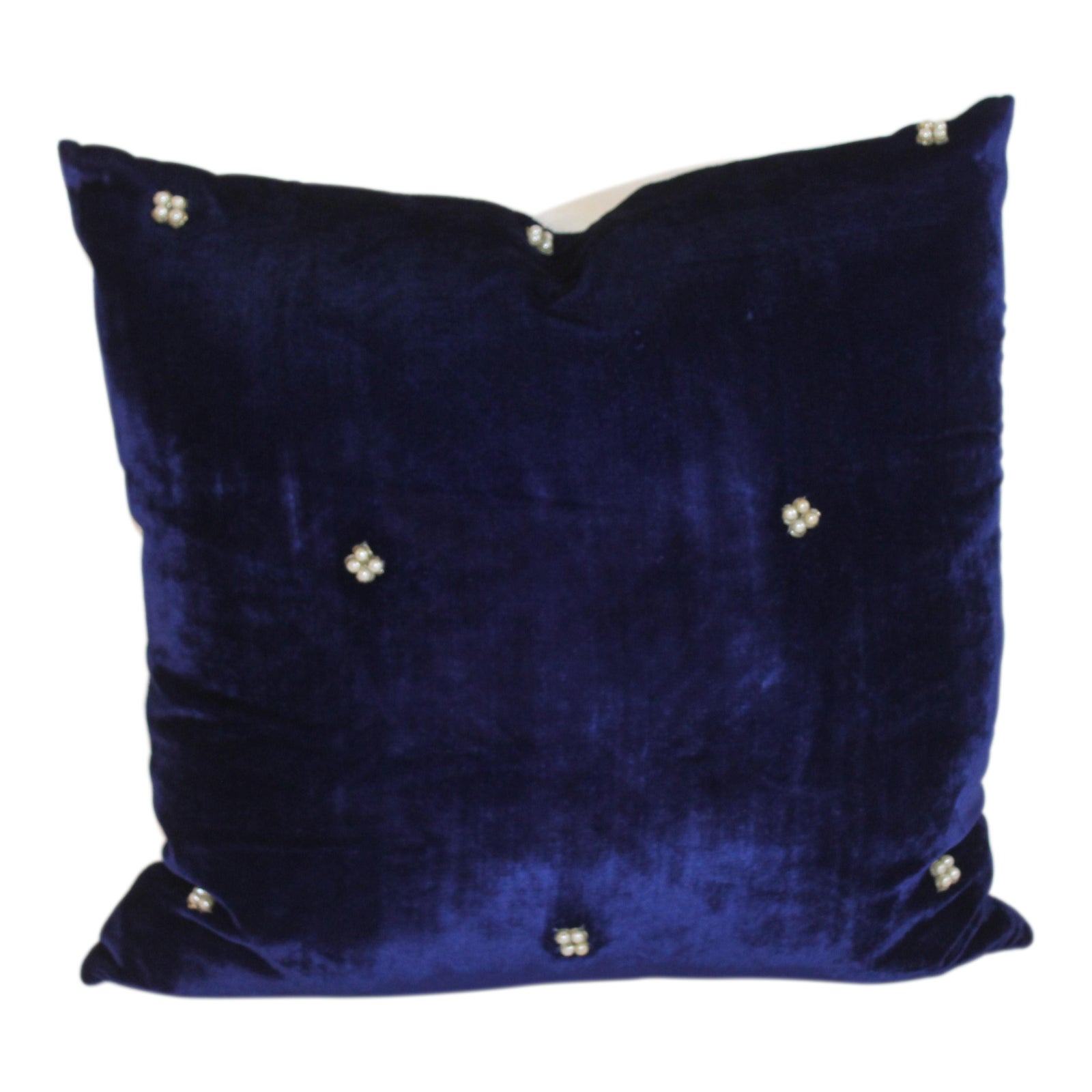 Contemporary Blue Velvet Pillow Chairish