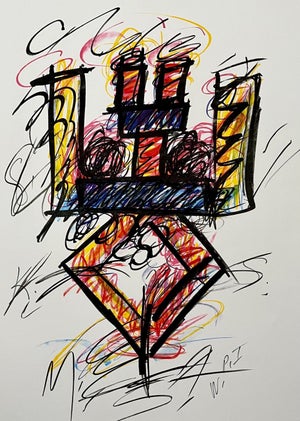 Keith Sonnier, 1981 American Post Minimalist Abstract Art Lithograph Neon Series Keith Sonnier, 1981