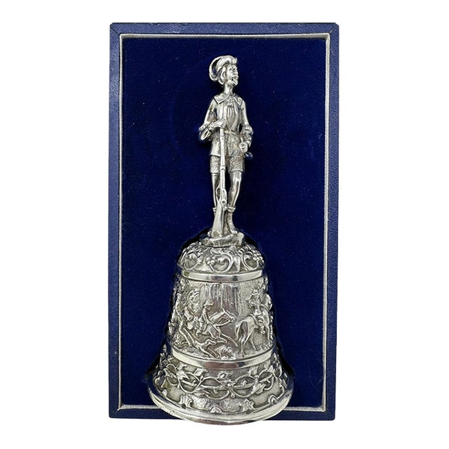 Antique Vintage English Sterling Dinner Table Bell London Hallmark 1976. 10.7ozs For Sale