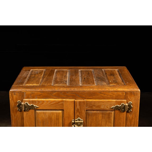 Wood Early 20th Century 4-Door Oak Ice Box For Sale - Image 7 of 11