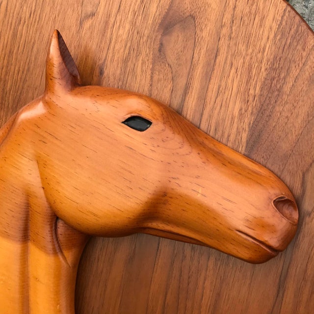 Mid Century Carved Wood Horse Head Wall Sculpture Chairish