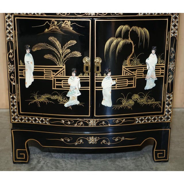 Stone Decorative Chinese Chinoiserie Cabinet For Sale - Image 7 of 18